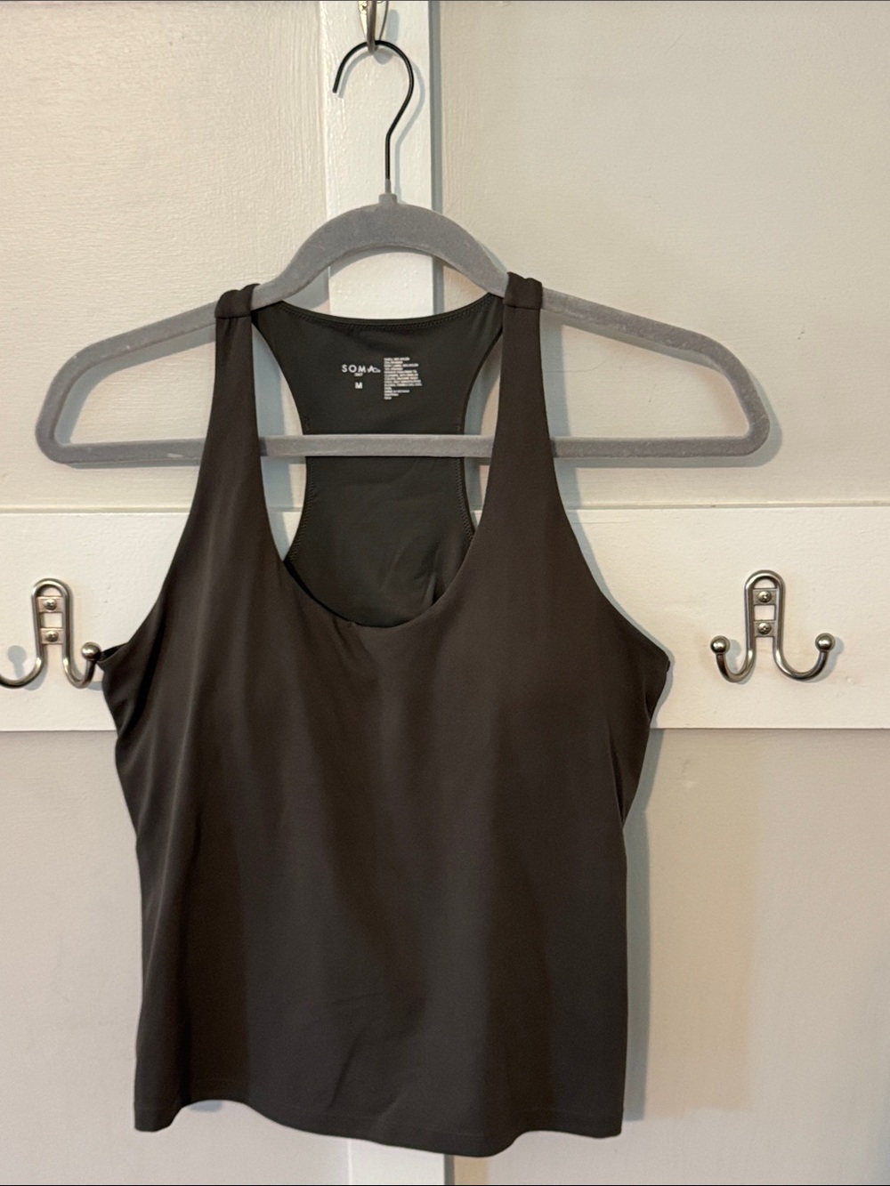 Soma Army Green Scoop Neck Racerback Tank with Built-in Bra